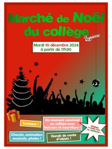 Marché de Noël : 10 décembre 2024