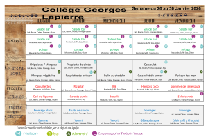 Menus semaine du 26/01/2026